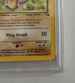 Aerodactyl 1st Edition RARE Prerelease POKEMON Card PSA 8 NM-MT FOSSIL Holo 1/62 - Image 3