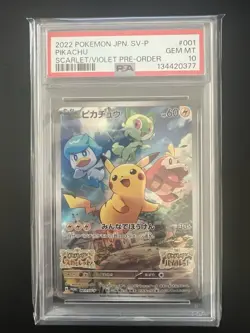 PSA 10 Pikachu 001/SV-P Pokemon SV Promo Japanese Pokemon Card 2022 - Image 1