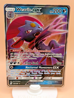 Pokemon Card Weavile GX 132/236 Ultra Rare Unified Minds Near Mint - Image 1