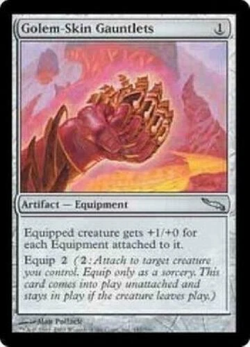 Golem-Skin Gauntlets Mirrodin LP MTG Magic the Gathering - Image 1