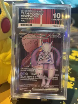 ACE 10 Team Rockets Mewtwo 213/182 Destined Rivals Gem Mint Pokemon Card - Image 2