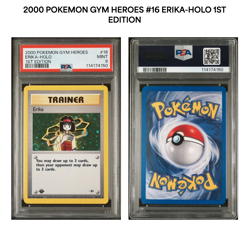 2000 Pokemon Gym Heroes #16 Erika-Holo 1st Edition PSA 9 #16 - Image 1