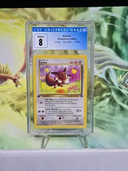 1st Edition Eevee Non-Holo Jungle 51/64 CGC 8 Pokemon TCG NM MINT+ - Image 1