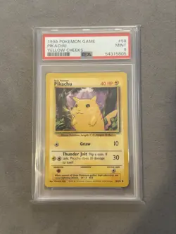 Pokemon TCG Pikachu Base Set 58/102 Regular Unlimited Common PSA 9 - Image 1