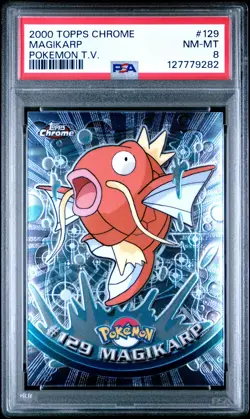 2000 TOPPS CHROME POKEMON T.V. #129 MAGIKARP PSA 8 - Image 1