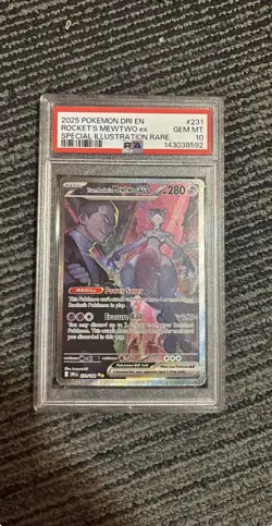 Pokemon Team Rocket's Mewtwo ex 231/182 Destined Rivals Holo PSA 10 - Image 1