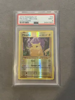 Reverse Holo Pokemon TCG Pikachu Evolutions 35/108 Regular Common PSA 9 - Image 1