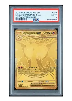 2025 Pokemon Phantasmal Flames Mega Charizard X ex Hyper Rare #130/094 PSA 9 - Image 1