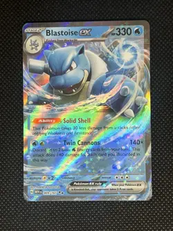 Pokemon Blastoise ex Double Rare Holo 009/165 Sv: Scarlet & Violet 151 330 HP - Image 1