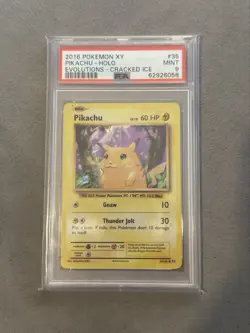 Pokemon TCG Pikachu Theme Deck Exclusives 35/108 PSA 9 “Cracked Ice” - Image 1