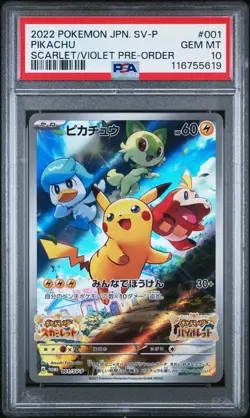 Pikachu 001/SV-P Scarlet & Violet Pre-order Sv Promo Pokemon Japanese PSA 10 - Image 1