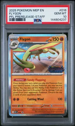 Flygon Staff Promo PSA 10 2025 Pokemon MEP En-Me Black Star Promo #016 - Image 1