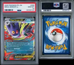 2025 POKEMON PFL EN-PHANTASMAL FLAMES #056 MEGA GENGAR EX PSA 10 ✅ - Image 3