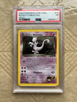 2000 POKEMON GYM CHALLENGE #14 - ROCKET'S MEWTWO HOLO - PSA 1 - Image 3