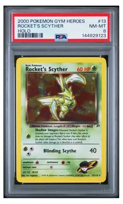 PSA 8 2000 Pokemon Rocket's Scyther 13/132 Gym Heroes Holo - Image 1