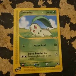 Pokemon TCG Chikorita Expedition 100/165 Regular Common Good Condition - Image 1