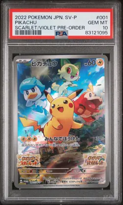 Pikachu 001/SV-P Scarlet & Violet Pre-order Sv Promo Pokemon Japanese PSA 10 - Image 1