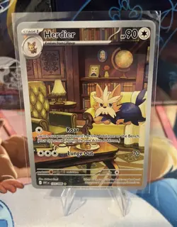 Herdier - 155/086 - Illustration Rare - White Flare - Pokemon Card TCG - NM - Image 1