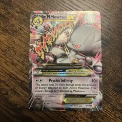 Pokemon M Mega Mewtwo EX Ultra Rare Holo TCG Card 64/162 XY Breakthrough NM - Image 1