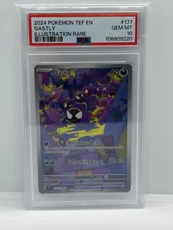 Pokemon Temporal Forces Illustration Rare Card Gastly 177/162 PSA 10 Gem Mint - Image 1