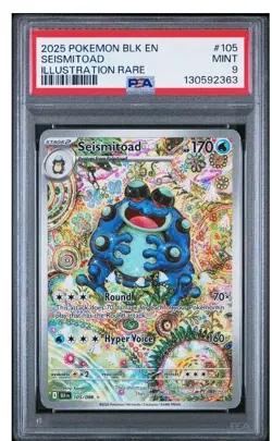 2025 POKEMON SV BLACK BOLT - BLK EN #105/086 SEISMITOAD ILLUSTRATION RARE PSA 9 - Image 1