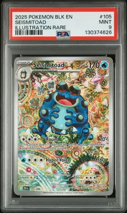 2025 POKEMON BLK EN-BLACK BOLT ILLUSTRATION RARE #105 SEISMITOAD PSA 9 - Image 1
