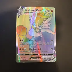 Pokemon Cinderace VMAX Secret Rare Full Art Holo Card 194/192 Rebel Clash TCG - Image 1