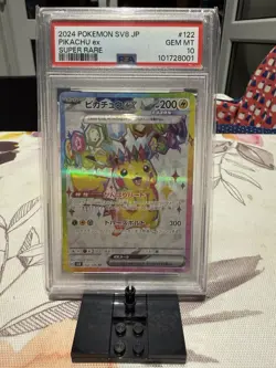 PSA 10 Pikachu ex SR 122/106 Super Electric Breaker SV8 Pokemon Card Japanese - Image 1