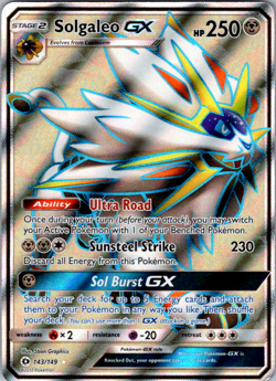 Solgaleo GX 143/149 Sun & Moon Base Set Rare Holo Pokemon TCG NM - Image 1
