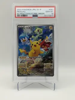 2022 Pokemon Pikachu #001 SV-P Scarlet & Violet Pre-Order Promo PSA 10 Japanese - Image 1