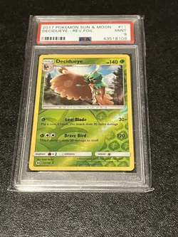 Pokemon TCG Decidueye Sun & Moon 11/149 Reverse Holo Rare PSA 9 - Image 3