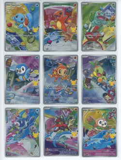 Pokemon 30th Anniversary First Partner Starters Illustration Complete Set - Image 1