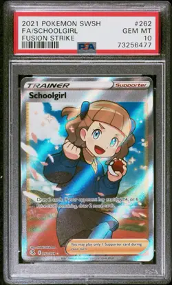 Pokemon TCG Fusion Strike School Girl 262/264 Holo Full Art PSA 10 - Image 1