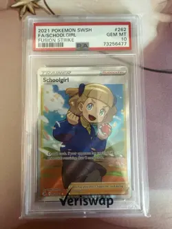 Pokemon TCG Fusion Strike School Girl 262/264 Holo Full Art PSA 10 - Image 3