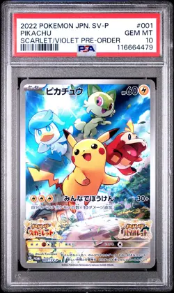 Pikachu 001/SV-P Scarlet & Violet Pre-order Sv Promo Pokemon Japanese PSA 10 - Image 1