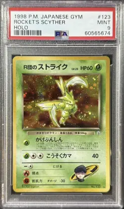 Pokemon Rocket's Scyther 123 Holo Japanese Gym PSA 9 - Image 1