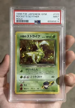 Pokemon Rocket's Scyther 123 Holo Japanese Gym PSA 9 - Image 3