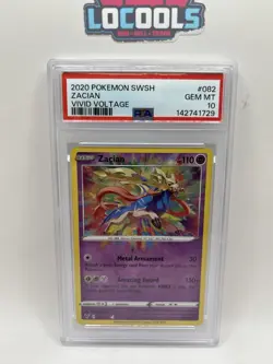2020 POKEMON SWORD & SHIELD VIVID VOLTAGE #082 ZACIAN PSA 10 Gem Mint - Image 1