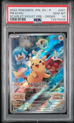 Pikachu 001/SV-P Scarlet & Violet Pre-order Sv Promo Pokemon Japanese PSA 10 - Image 1