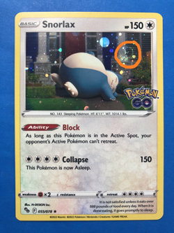 Pokemon TCG Snorlax (Cosmos Holo) Promo 055/078 Pokemon Go - SWIRL & Holobleed - Image 1