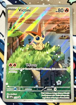 Pokemon TCG Victini SVP 208 Black Star Promo Illustration Rare Near Mint - Image 1