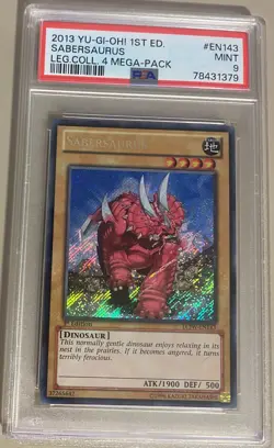 YU-GI-OH! SABERSAURUS LCJW-EN143 - PSA 9 - Image 1