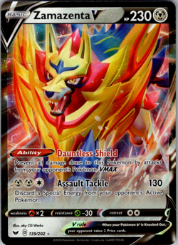 Zamazenta V 139/202 Sword & Shield Base Set Ultra Rare Holo Pokemon TCG NM - Image 1