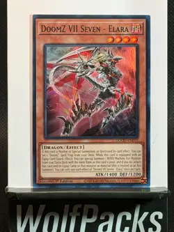 Yu-Gi-Oh Doom of Dimensions - DoomZ VII Seven Elara 1st Ed DOOD-EN010 Super Rare - Image 1