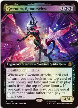 Gwenom, Remorseless (Extended Art) # 0256 (Foil) Spider-Man SPM MtG TCG Card - Image 1
