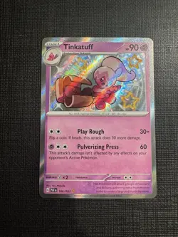 Pokemon Paldean Fates Tinkatuff Baby Shiny Rare 166/091 NM - Image 1