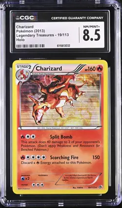 CGC 8.5 - CHARIZARD - 19/113 LEGENDARY TREASURES HOLO POKEMON - Image 1