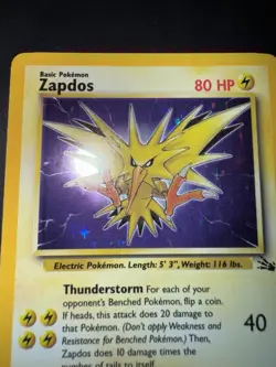 Carte Pokemon Electhor /Zapdos Holo Fossil 15/62 Anglais Wizards - Image 5