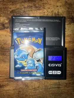 21.00g Pokemon Potential Shadowless Base Blastoise Booster Pack | Short Crimp - Image 1