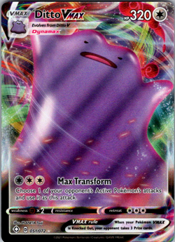 Ditto Vmax 051/072 Shining Fates Ultra Rare Full Art Holo Pokemon TCG NM - Image 1